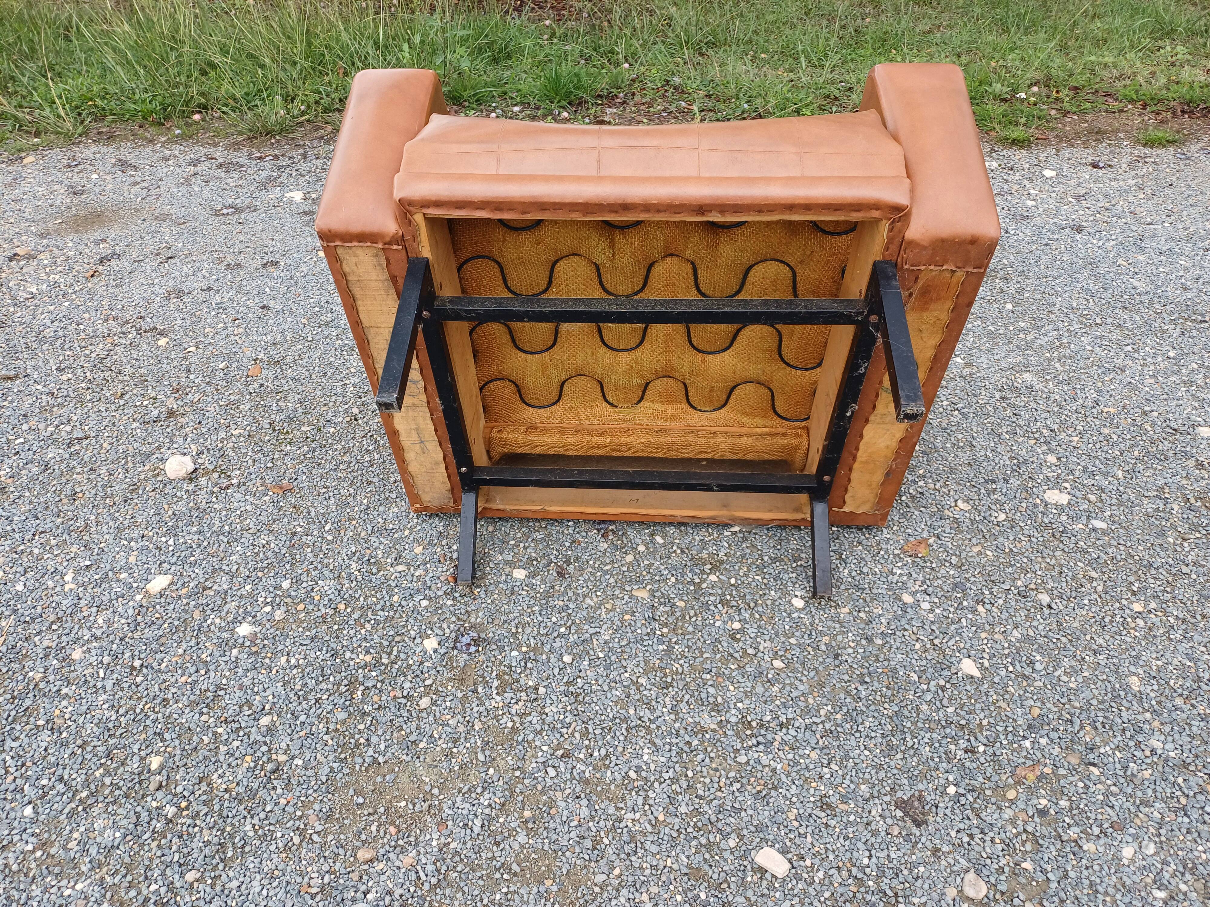 Vintage 50s/60s Brown Skai Armchair