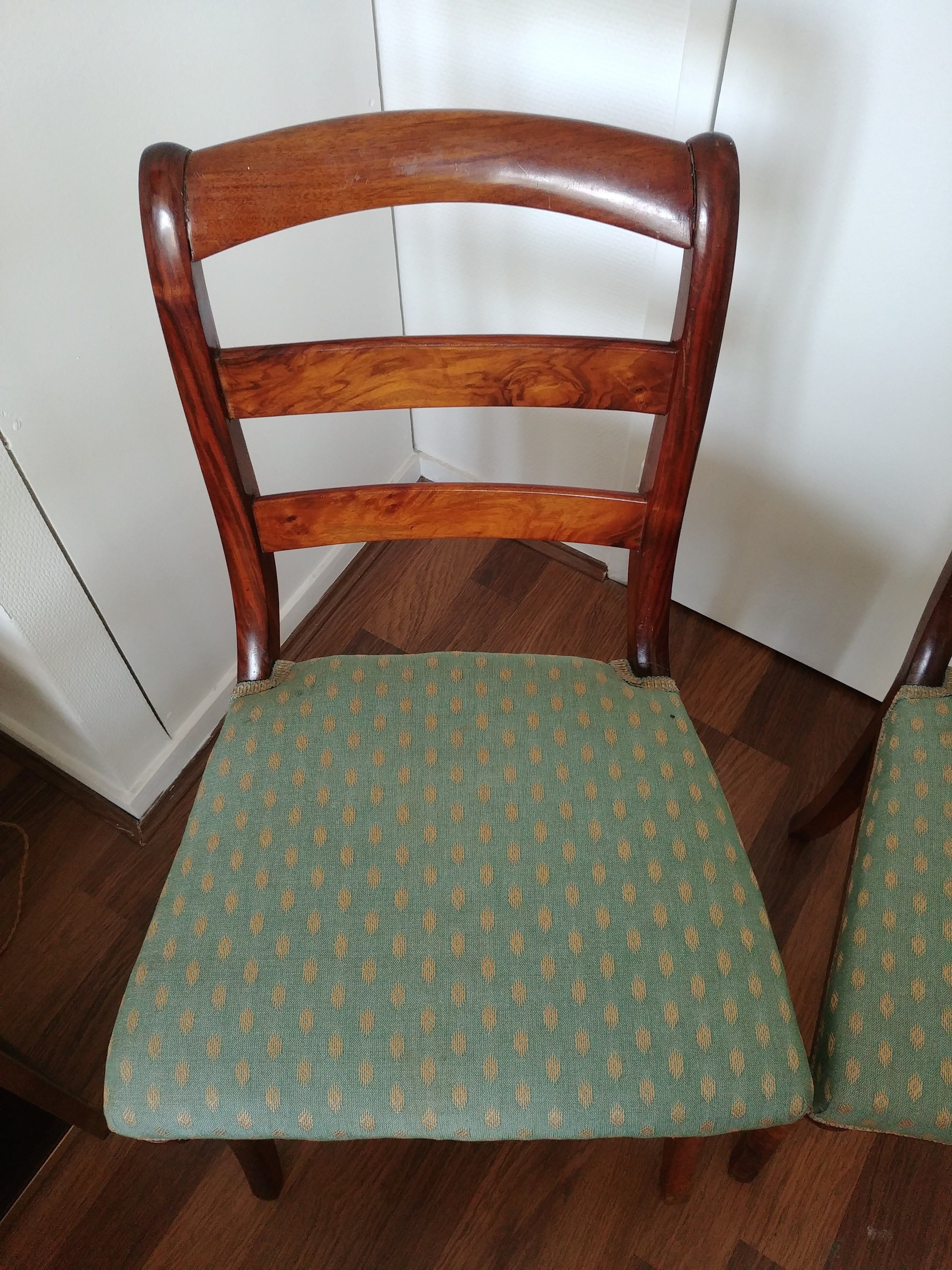 Pair of old time Chair mahogany restoration. 19th.