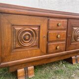 Art deco solid oak sideboard 1940