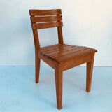 Suite of 6 oak chairs 1960