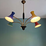 Articulated Diabolo chandelier, Italian design, 1950s-60s