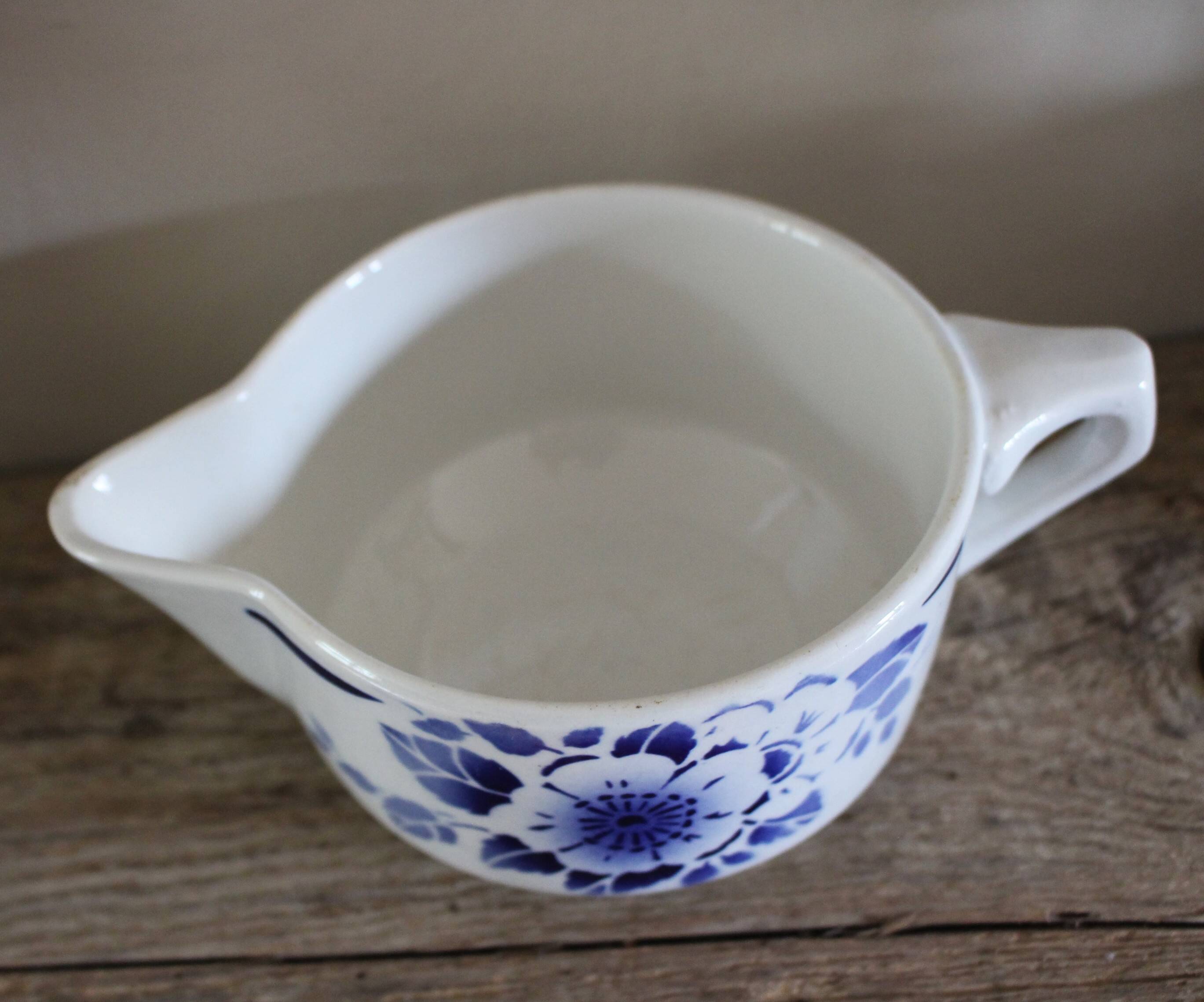 Saucière Fleur bleu Art Deco Saint Amand
