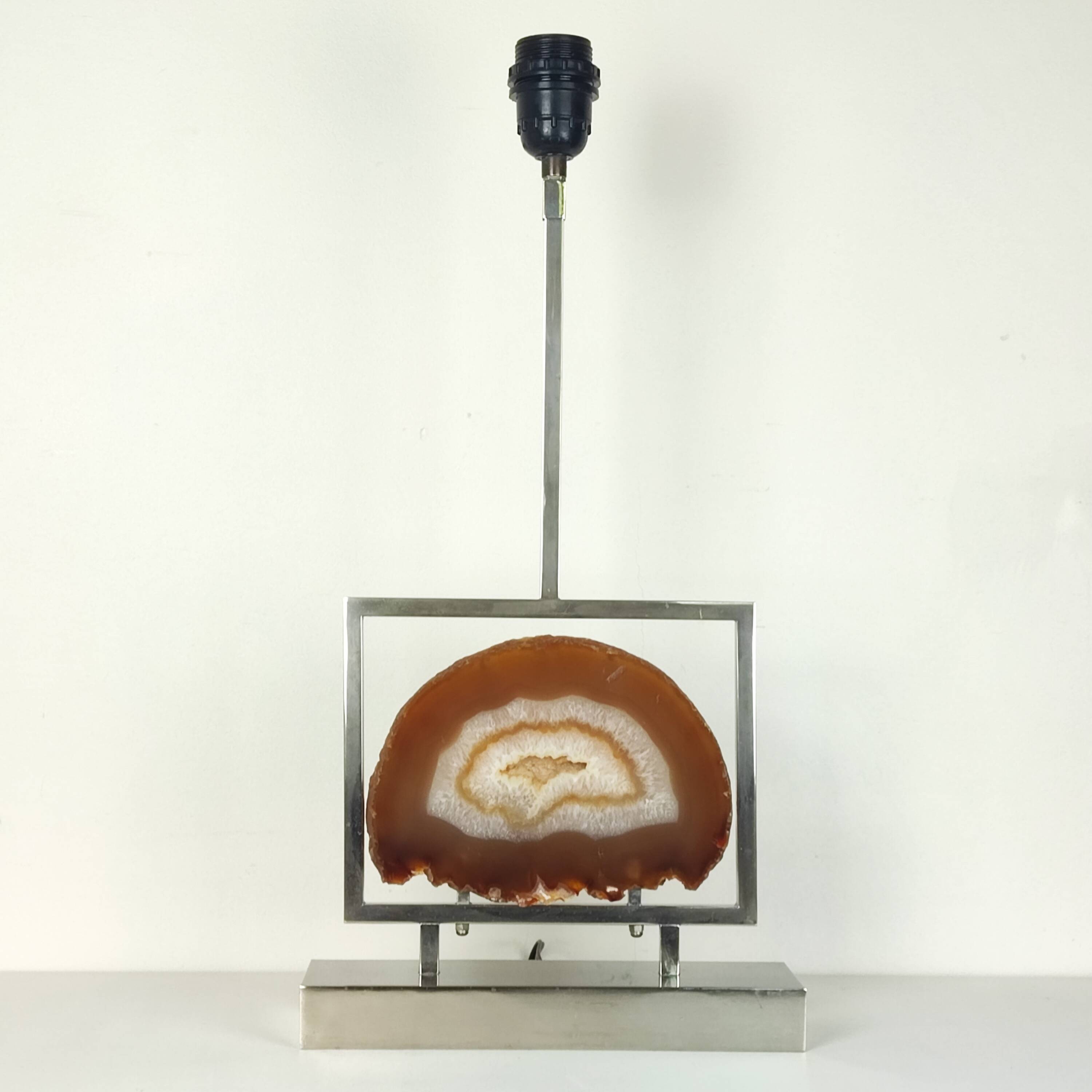 Agate and chrome lamp