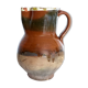 Ancient pitcher Provencal glazed terracotta