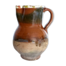 Ancient pitcher Provencal glazed terracotta