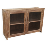 Glass sideboard in antique wood