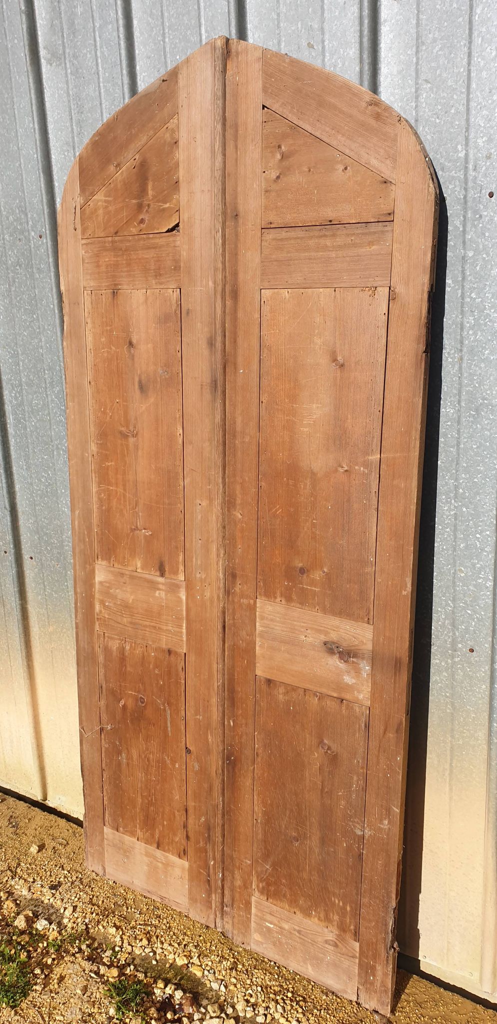 Arched (rounded) Pine Door with Two Leaves - Late 19th Century