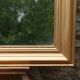 Vintage champagne gold wooden mirror – Louis-Philippe style – 86 × 62 cm