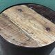 Industrial coffee table in steel and patinated wood