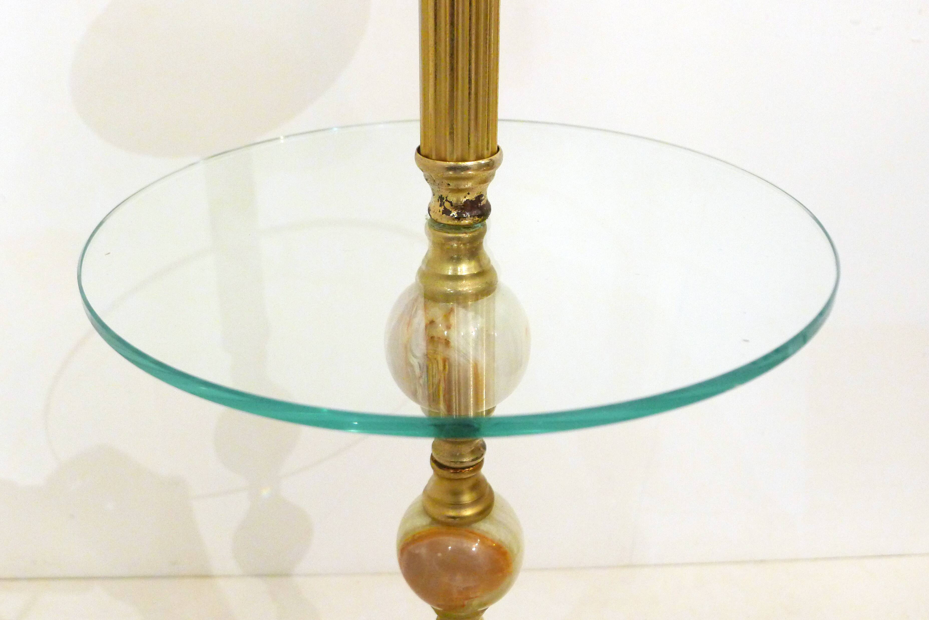 Onyx standing ashtray - gold metal