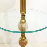 Onyx standing ashtray - gold metal