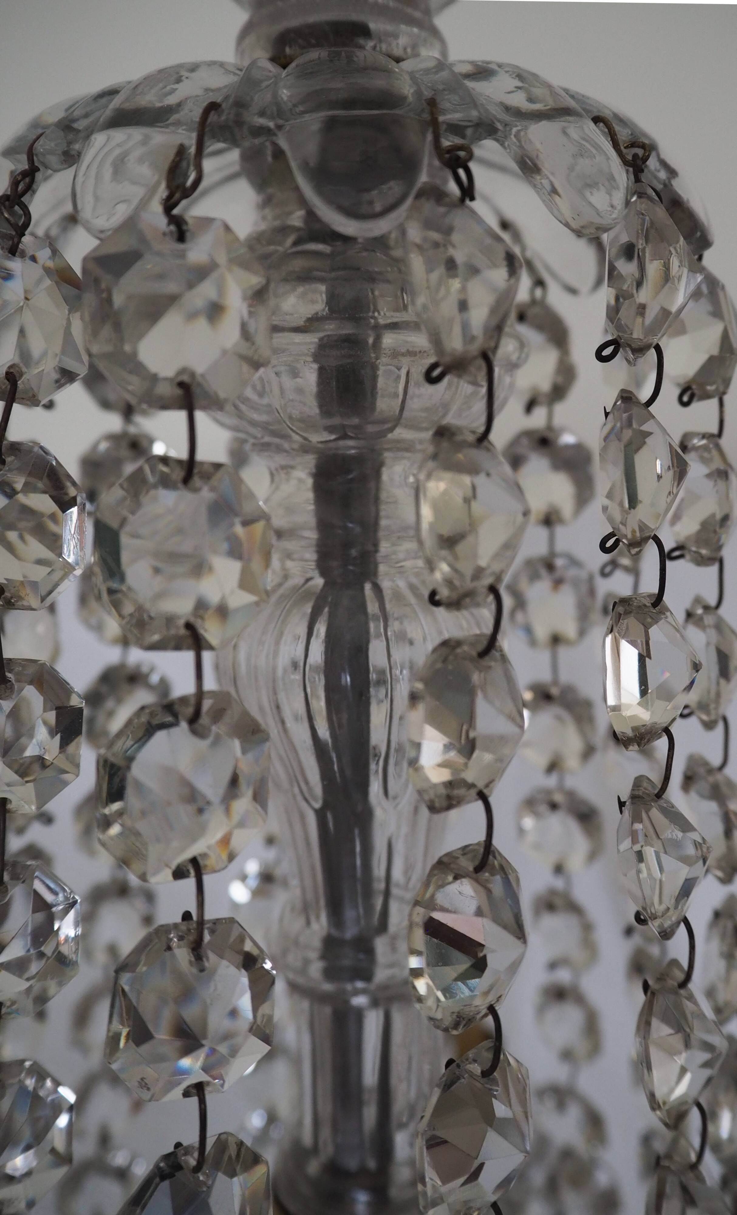 Napoleon III chandelier with crystal pendants, signed Portieux 19th century