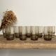 9 vintage smoked liqueur glasses