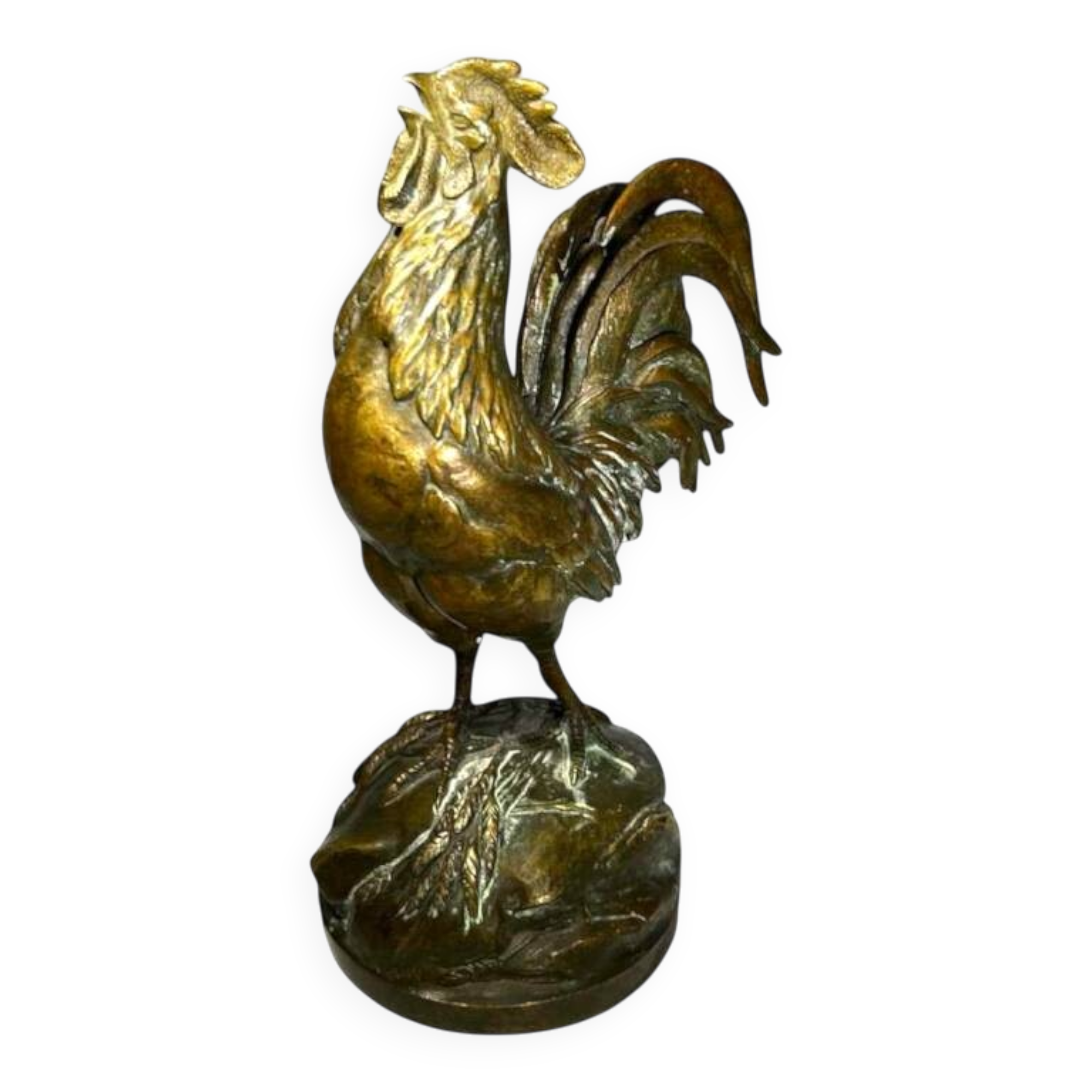 French bronze rooster sculpture, 19th century