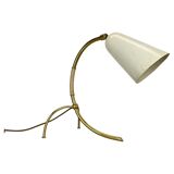 Tripod kalmar stilnovo style hollywood regency table lamp in brass, austria, 1950s