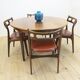 Dining room set in rosewood with table and 4 chairs, 1960s.