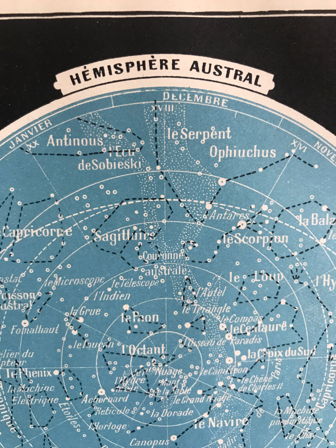 Sky, hemispheres, original printing plate