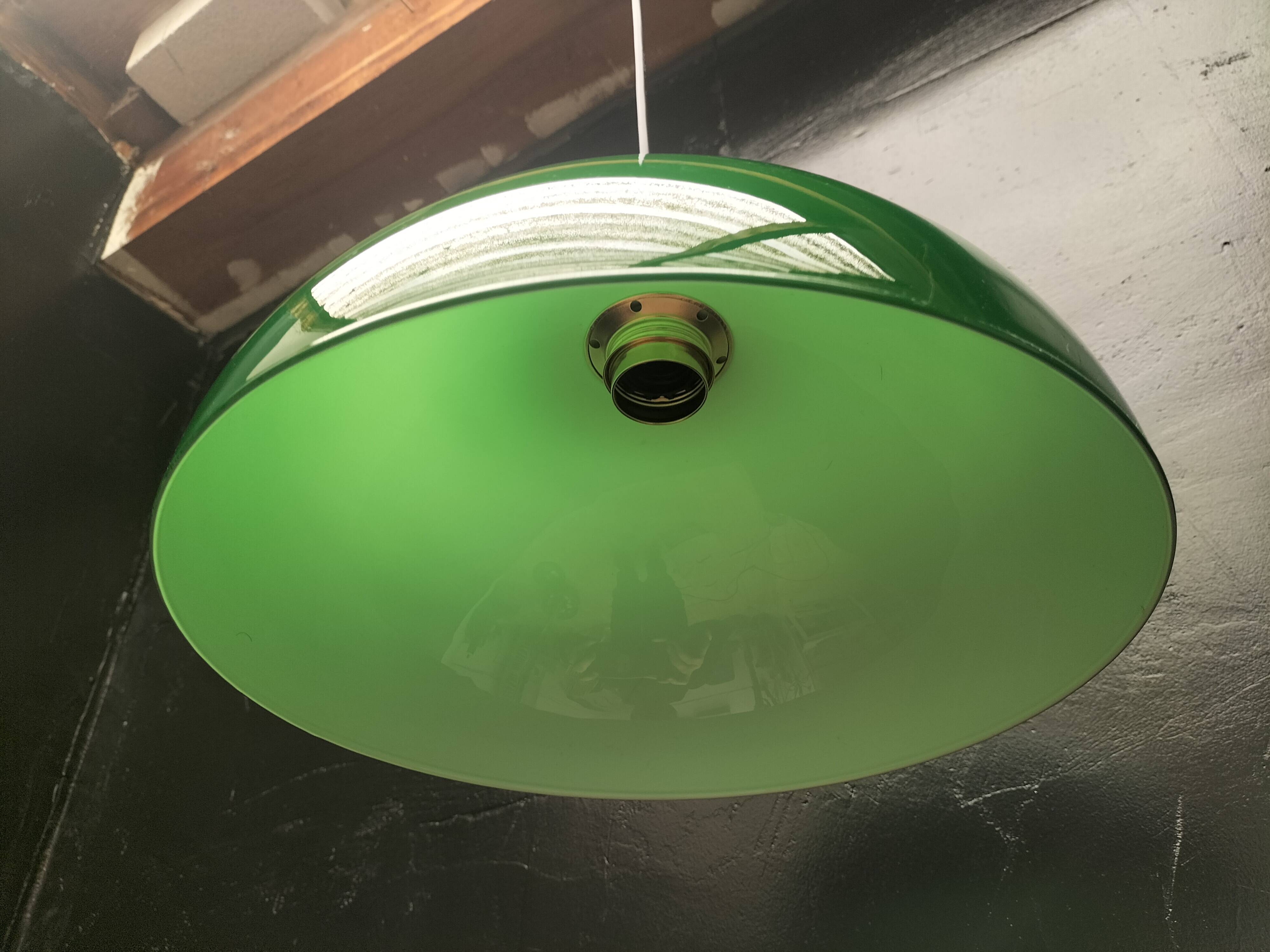 Green opaline pendant light