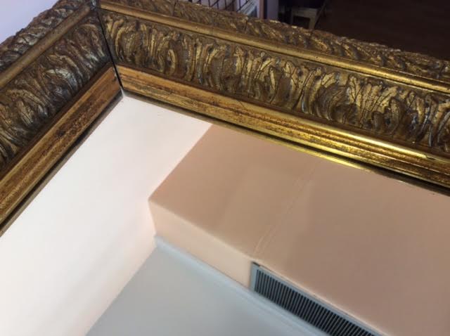 Golden rectangular mirror 45 X 52 X 6 cm