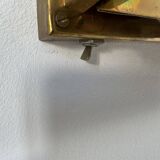 Paire d'appliques vintage moderniste laiton patiné, France, 1960