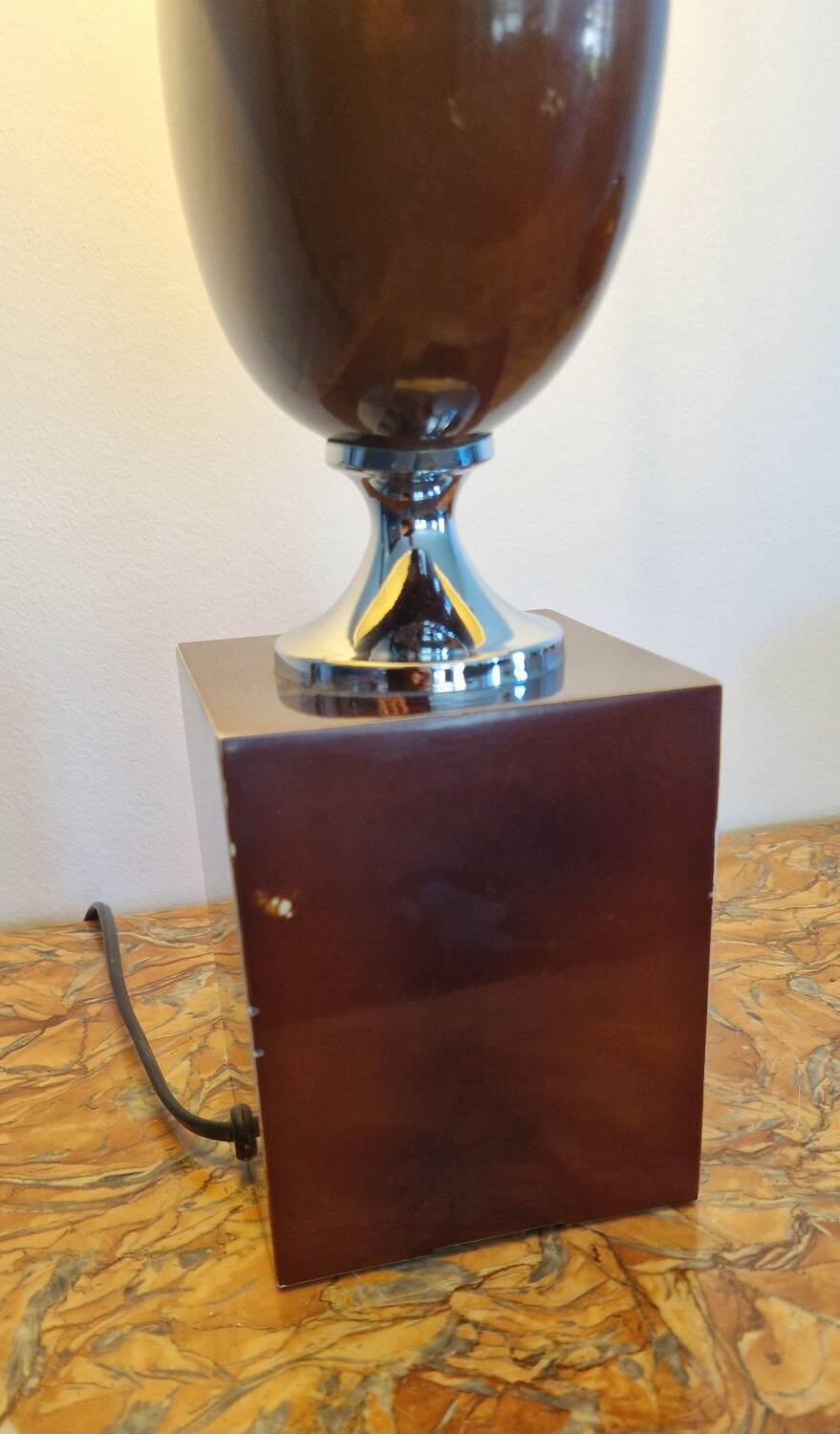 Barbier house lamp - Lacquered and chrome-plated metal - 1970s