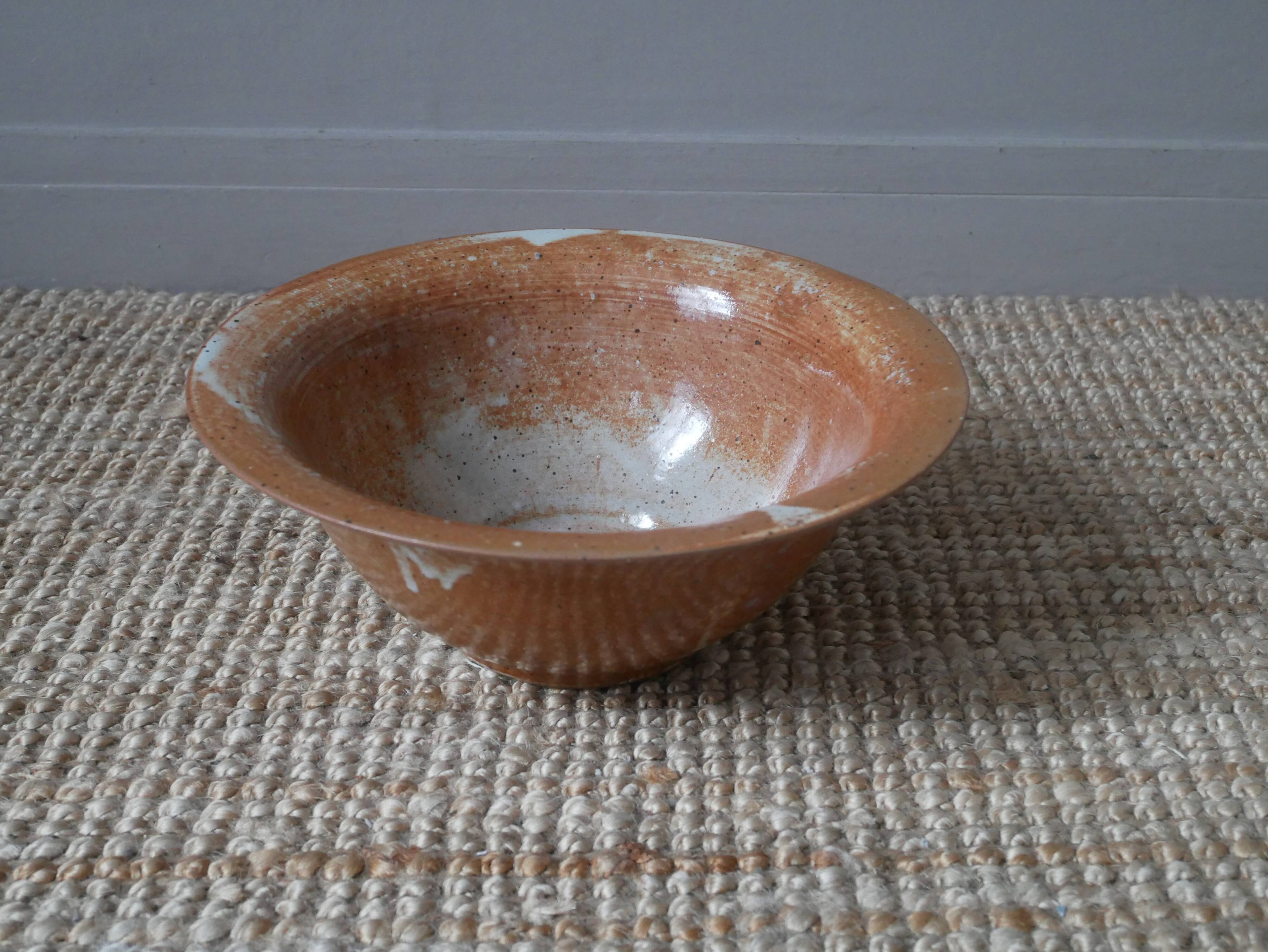 Ceramic stoneware salad bowl handmade pottery handcrafted bohemian country decoration