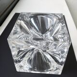 Daum france, rare cendrier cube "roc22", vers 1975, tbe