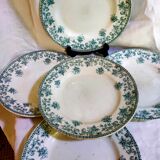 5 flat plates green iron earth earthenware from st amand