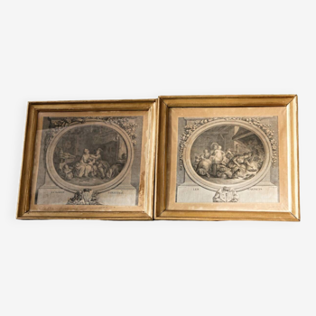 Pair of 18th century engravings, Nicolas Delaunay