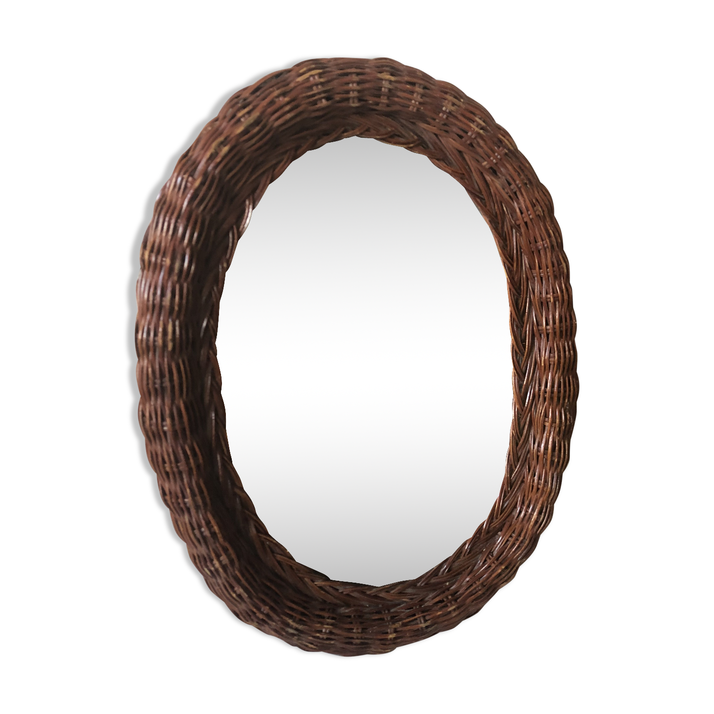 Vintage rattan mirror  24x31cm
