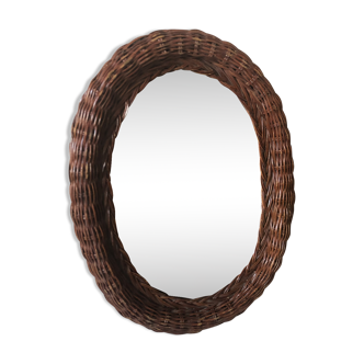 Vintage rattan mirror  24x31cm