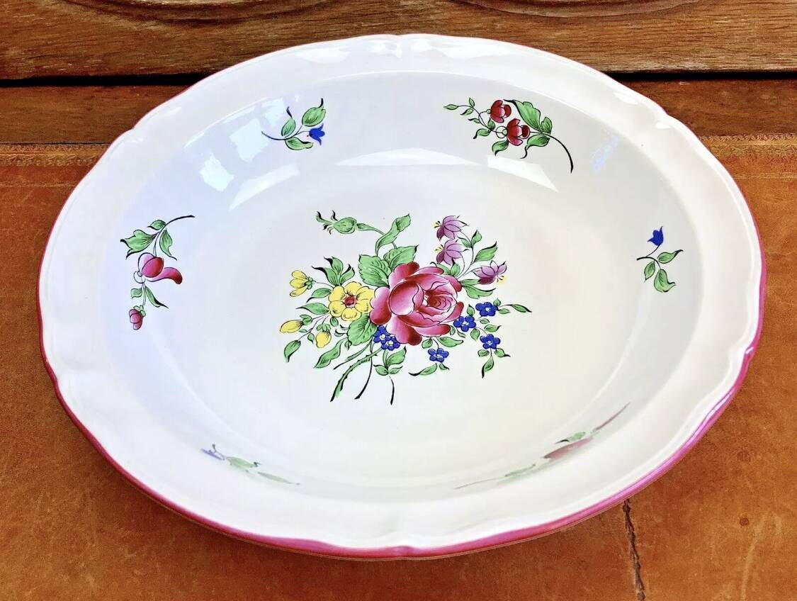 OLD ROUND HOLLOW DISH 26.5 CM SALAD BOWL LUNEVILLE REVERBERE