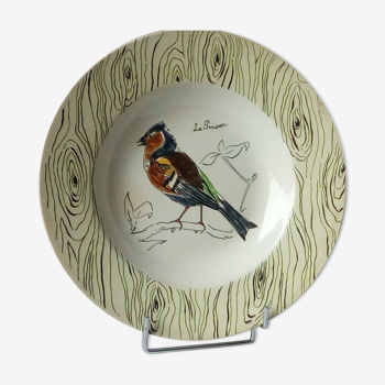 Plate creise in faience of gien france the old signature finch