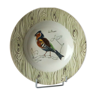 Plate creise in faience of gien france the old signature finch