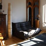Michel Ducaroy's 2-seater Togo Sofa for Ligne Roset, chocolate leather