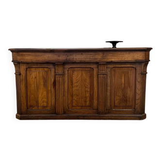19th century patinated oak shop counter