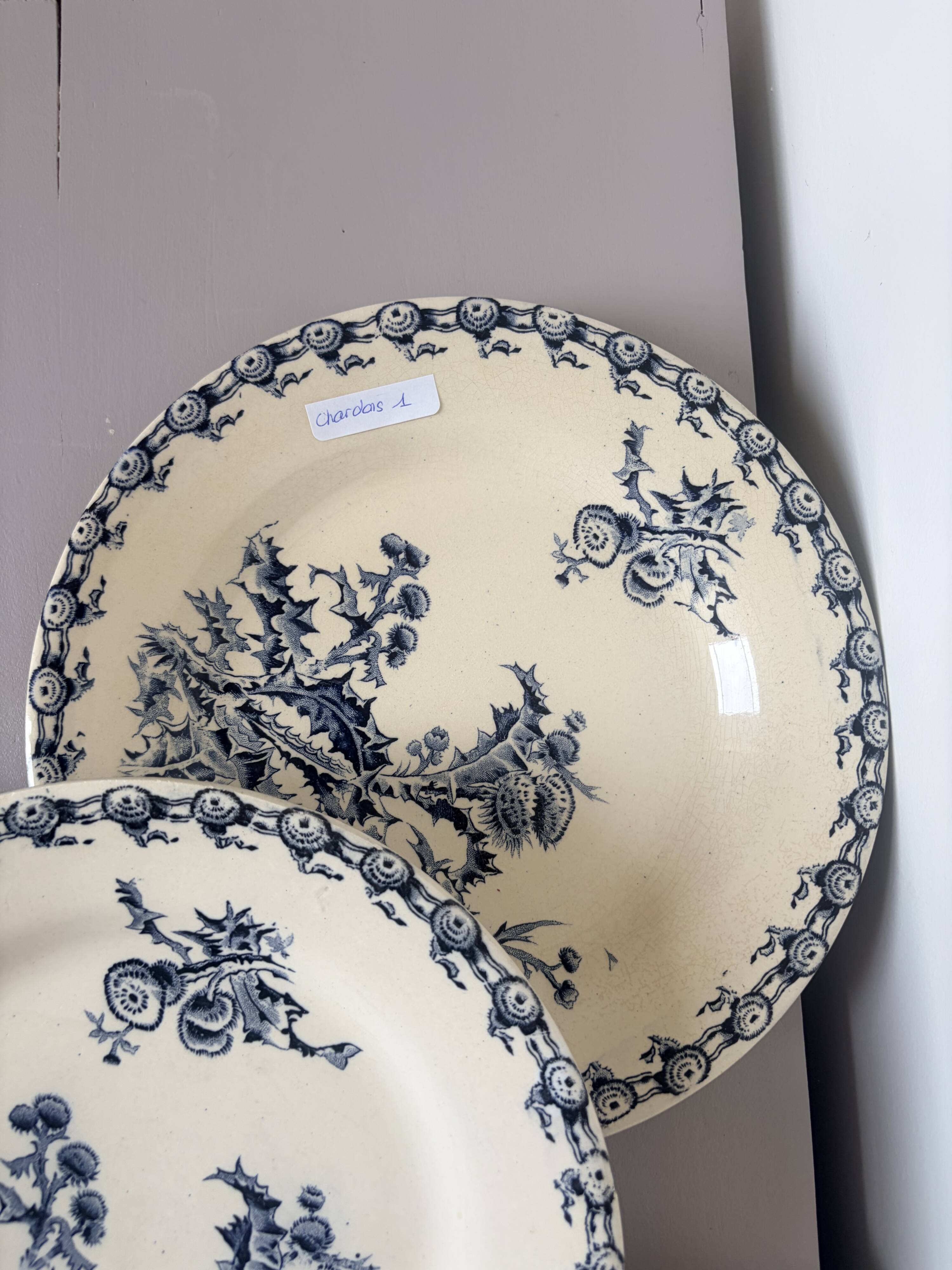 4 assiettes plates Gien Chardons 260332