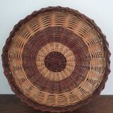 Large two-tone wicker tray