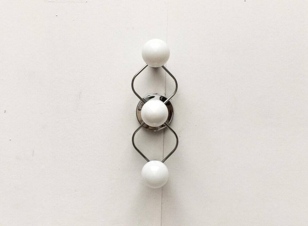 Chrome ceiling or wall lamp Space Age by Gaetano Sciolari for Leola, Germany, 1970s, set of 2