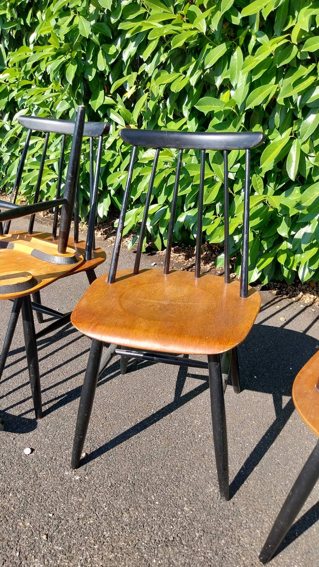5 chaises Asko Finlande scandinave années 60