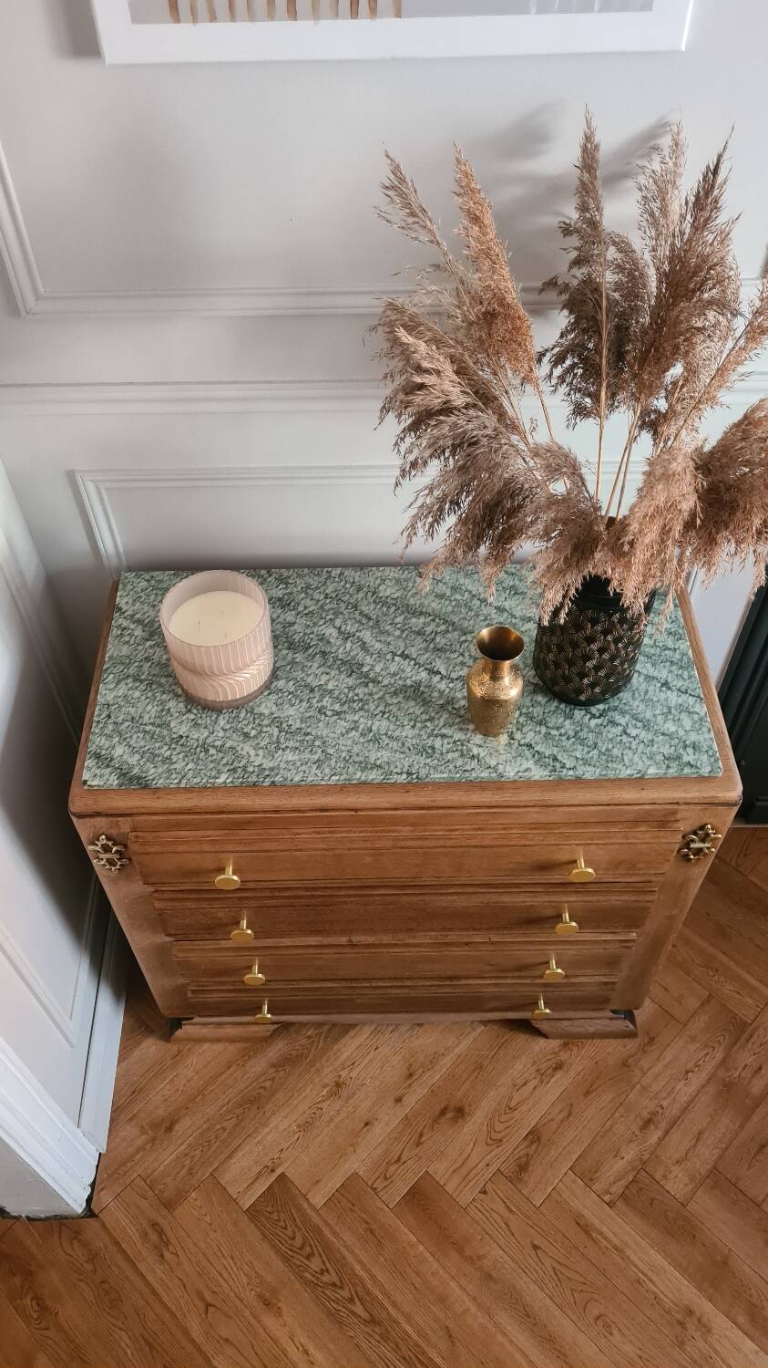 Art Deco oak chest of drawers