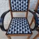 2 bridge armchairs in solid wood with totally restyled fabrics