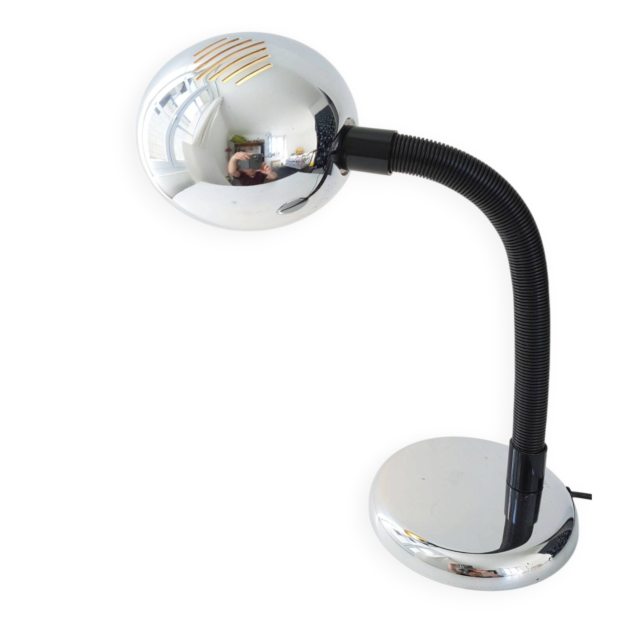 CHROME PASTILLE TABLE LAMP 1970 VINTAGE SPACE AGE POP 70S 1970S