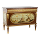 Empire style chest of drawers in lacquer, bronze and marble. Nineteenth century.