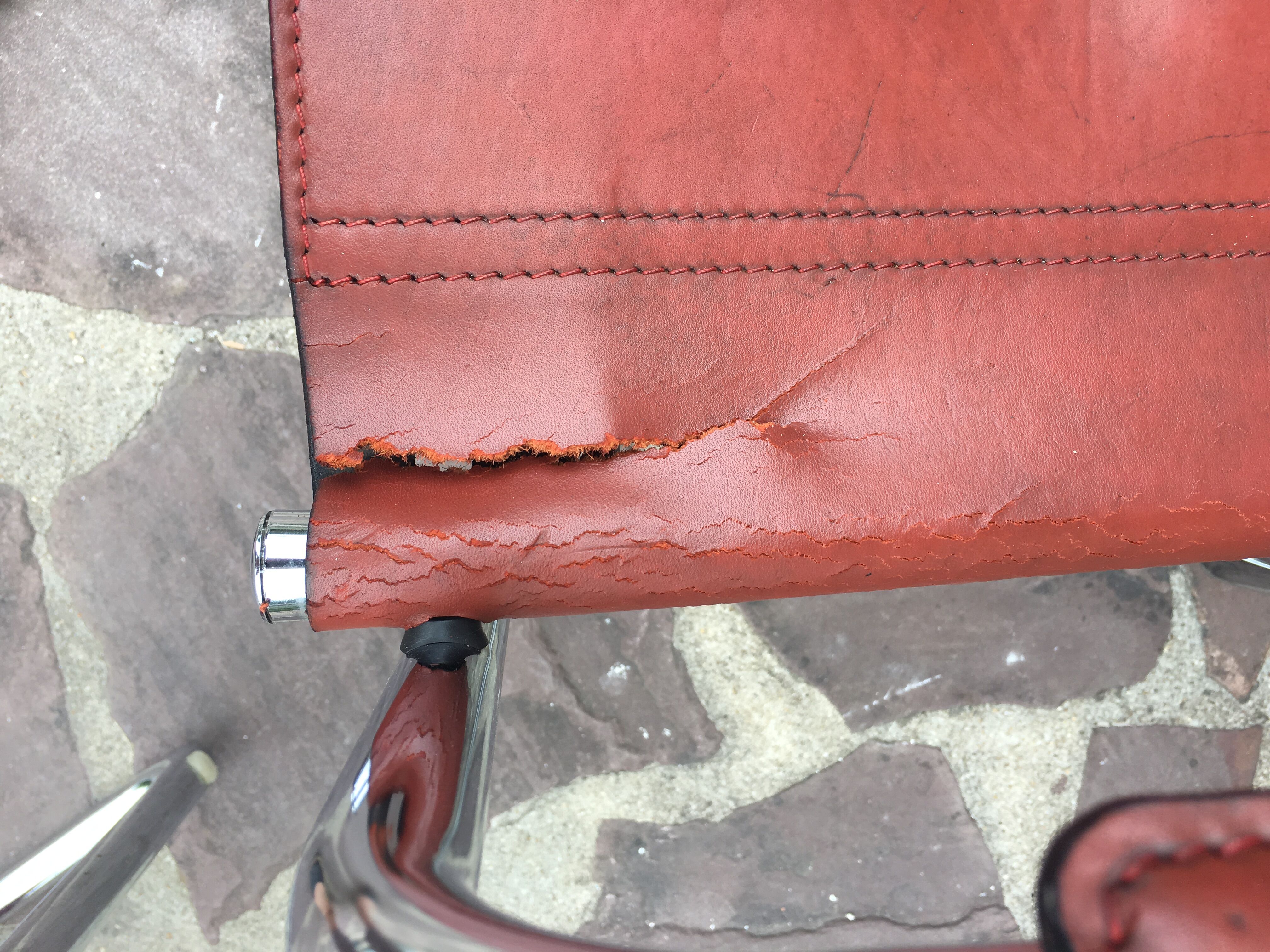 6 leather and chrome desk chair