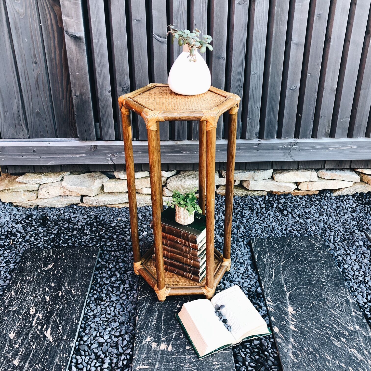 Wicker and vintage bamboo harness