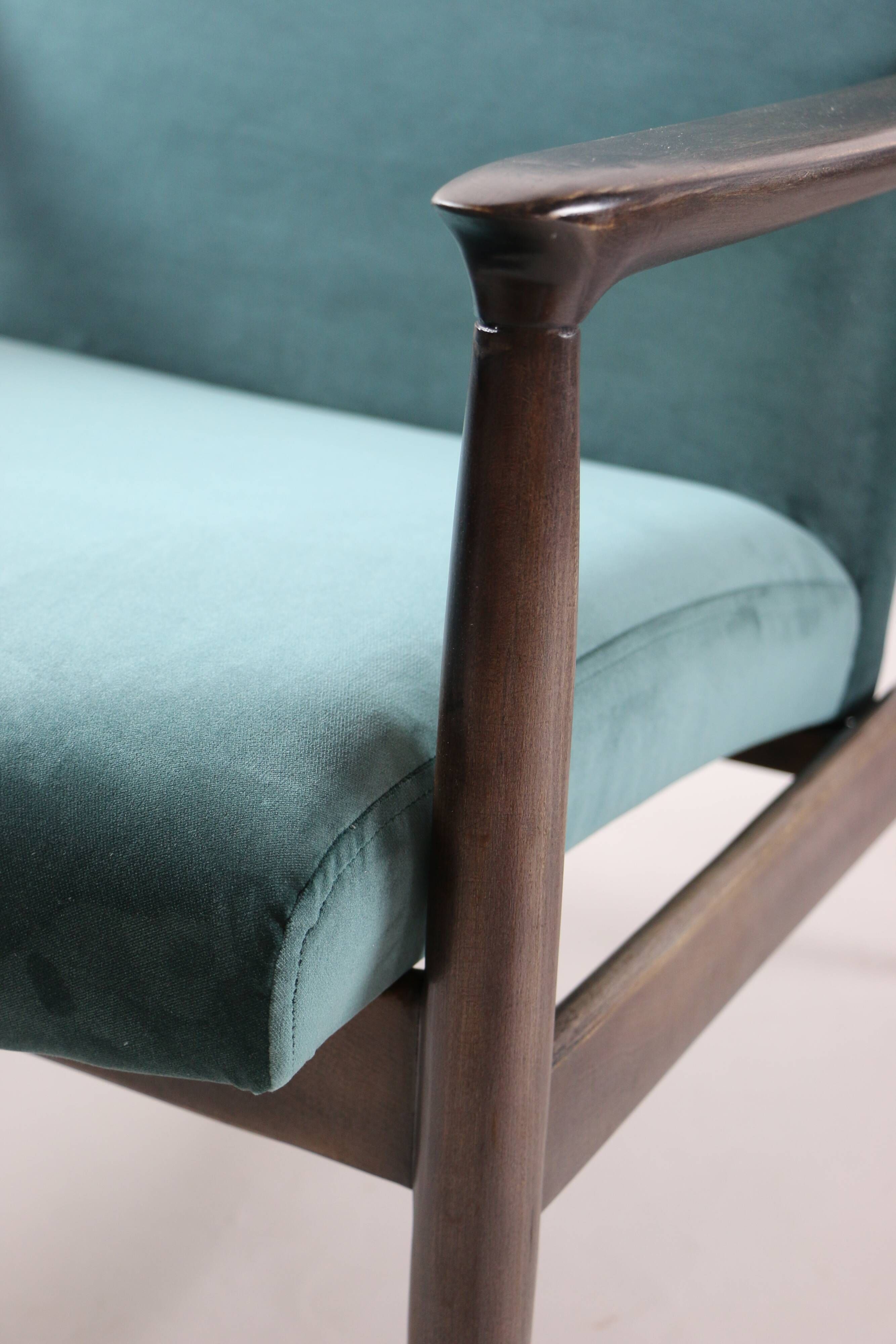 Fauteuil en velours vintage par Edmund Homa années 1970