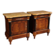 Paire de tables de chevet italiennes du 20e siècle avec plateau en marbre.