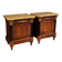 Paire de tables de chevet italiennes du 20e siècle avec plateau en marbre.