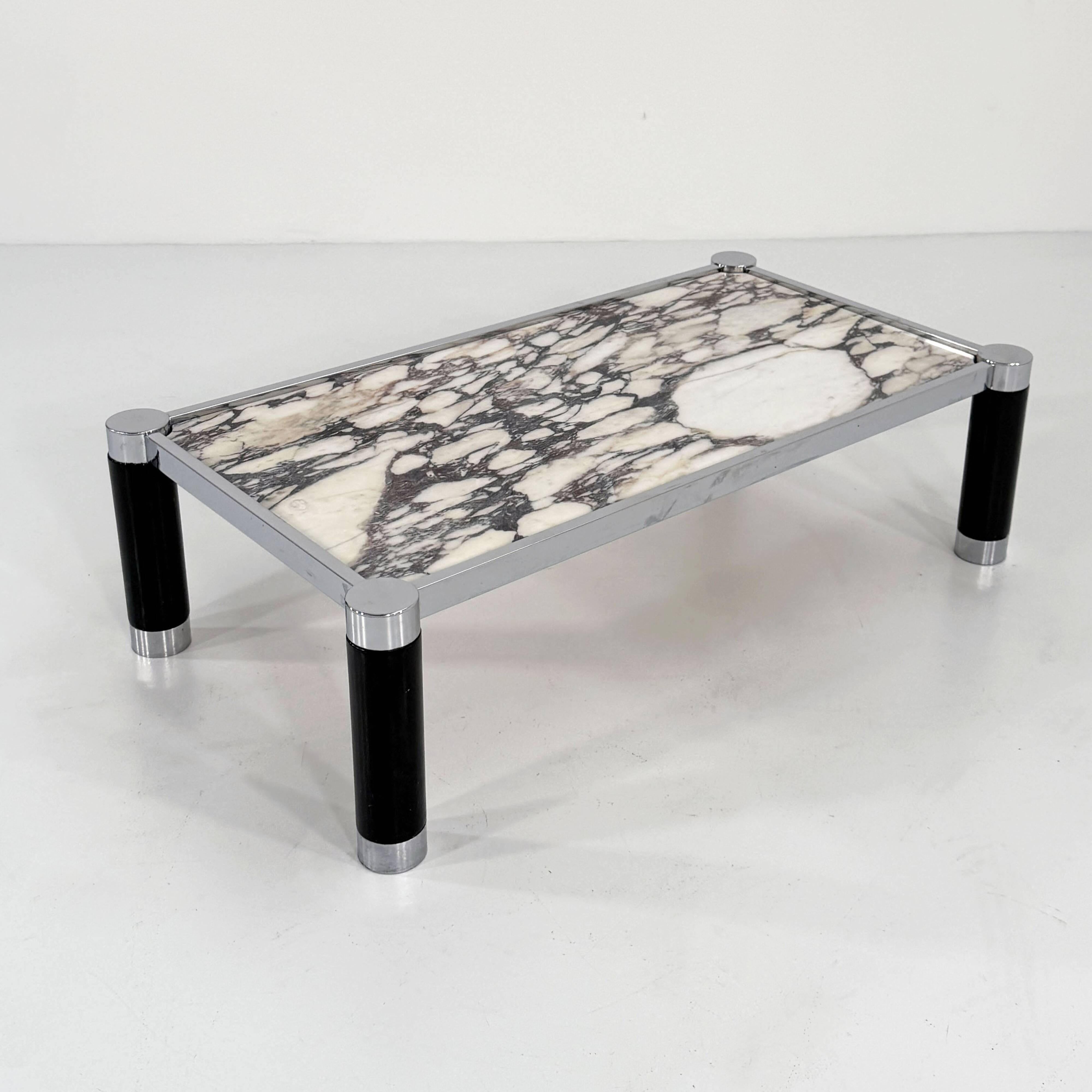 Postmodern coffee table in Calacatta Violetta marble, 1980